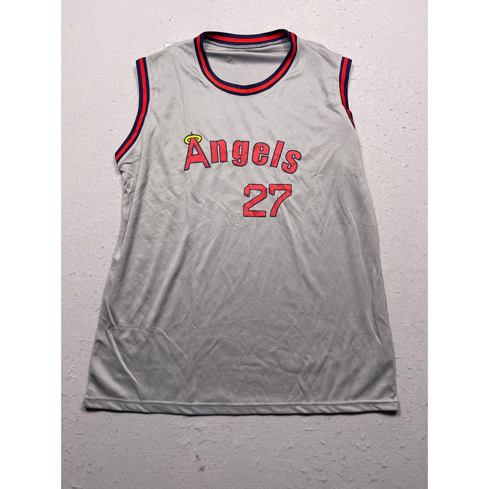 Los Angeles Angels Mike Trout 27 Jersey Mesh Grey XL Mens